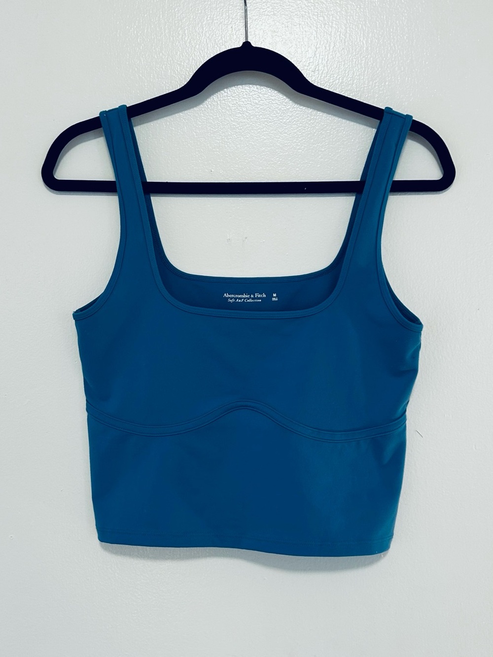 Abercrombie & Fitch Blue Square Neck Cropped Tank